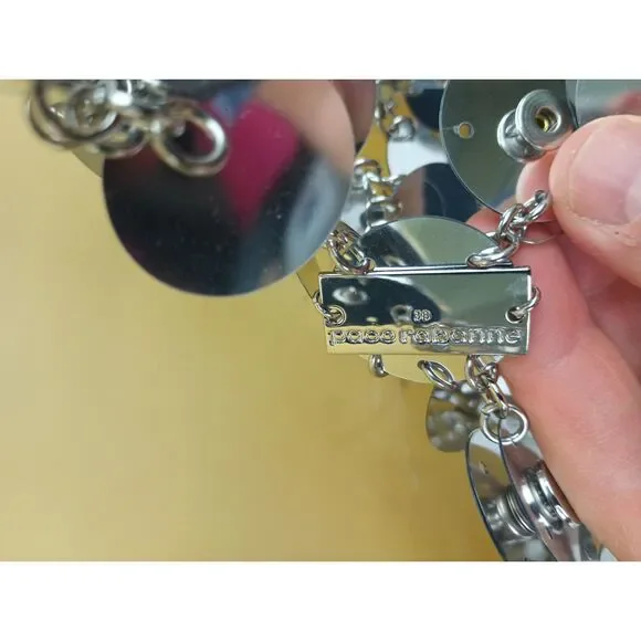 Paco Rabanne Women's Silver Sparkle Discs Chainmail Mini Dress Size 38 FR $4150+ - Picture 6 of 8